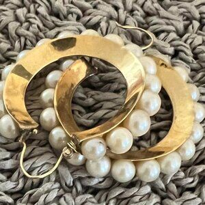Pearl and Gold Earrings